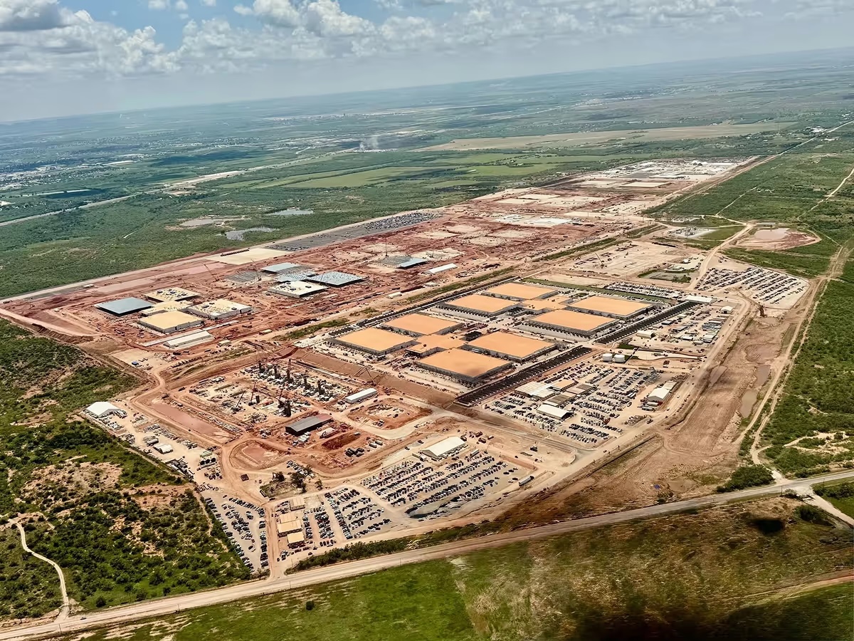 Aerial photo of the Stargate Abilene data center campus